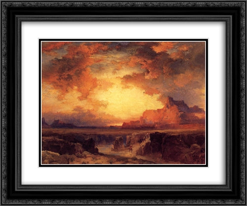 Near Fort Wingate, New Mexico 24x20 Black Ornate Wood Framed Art Print Poster with Double Matting by Moran, Thomas