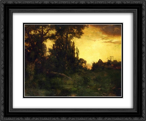 Twilight 24x20 Black Ornate Wood Framed Art Print Poster with Double Matting by Moran, Thomas