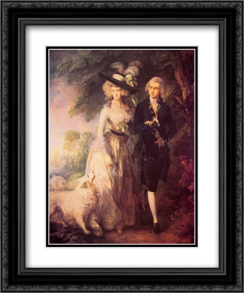 Mr and Mrs William Hallett 20x24 Black Ornate Wood Framed Art Print Poster with Double Matting by Gainsborough, Thomas