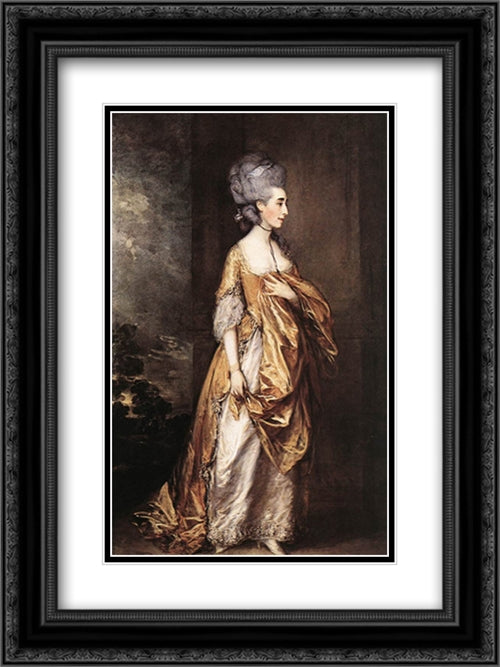 Mrs Grace Dalrymple Elliot 18x24 Black Ornate Wood Framed Art Print Poster with Double Matting by Gainsborough, Thomas