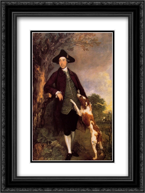 George, Lord Vernon 18x24 Black Ornate Wood Framed Art Print Poster with Double Matting by Gainsborough, Thomas