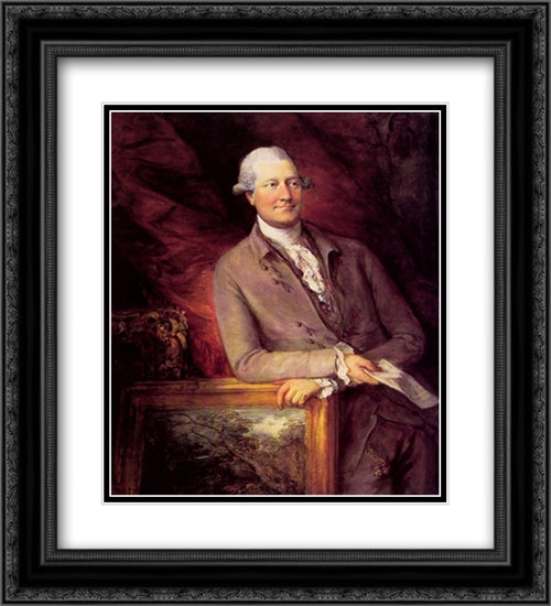 James Christie 20x22 Black Ornate Wood Framed Art Print Poster with Double Matting by Gainsborough, Thomas