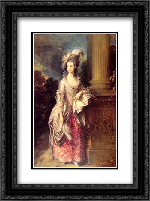 Mrs Graham 18x24 Black Ornate Wood Framed Art Print Poster with Double Matting by Gainsborough, Thomas