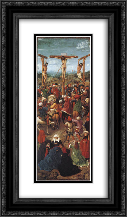 Crucifixion 14x24 Black Ornate Wood Framed Art Print Poster with Double Matting by van Eyck, Jan