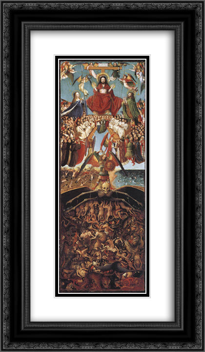 Last Judgment 14x24 Black Ornate Wood Framed Art Print Poster with Double Matting by van Eyck, Jan