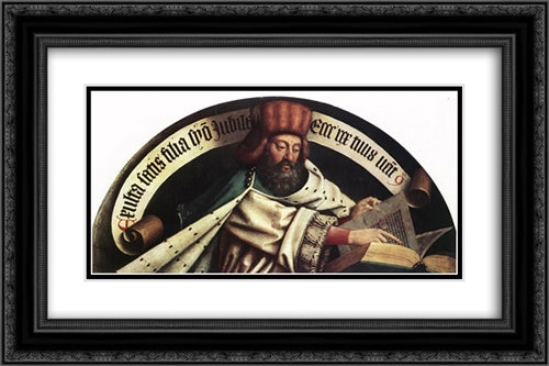 The Ghent Altarpiece: Prophet Zacharias 24x16 Black Ornate Wood Framed Art Print Poster with Double Matting by van Eyck, Jan