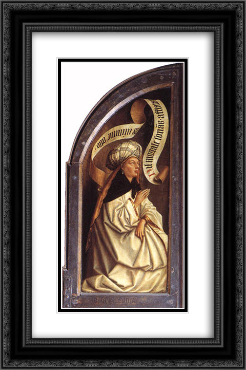 The Ghent Altarpiece: Erythraean Sibyl 16x24 Black Ornate Wood Framed Art Print Poster with Double Matting by van Eyck, Jan