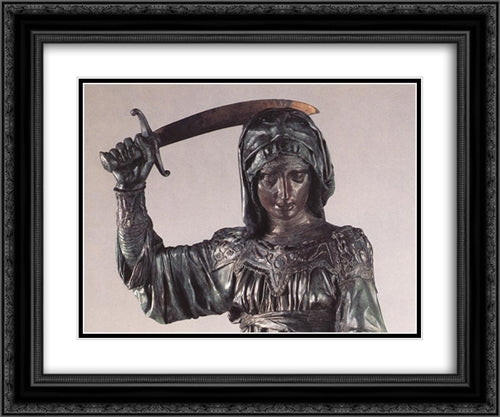 Judith and Holofernes ' detail 24x20 Black Ornate Wood Framed Art Print Poster with Double Matting by Donatello