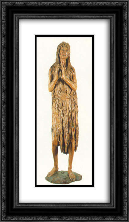 St Mary Magdalen 14x24 Black Ornate Wood Framed Art Print Poster with Double Matting by Donatello