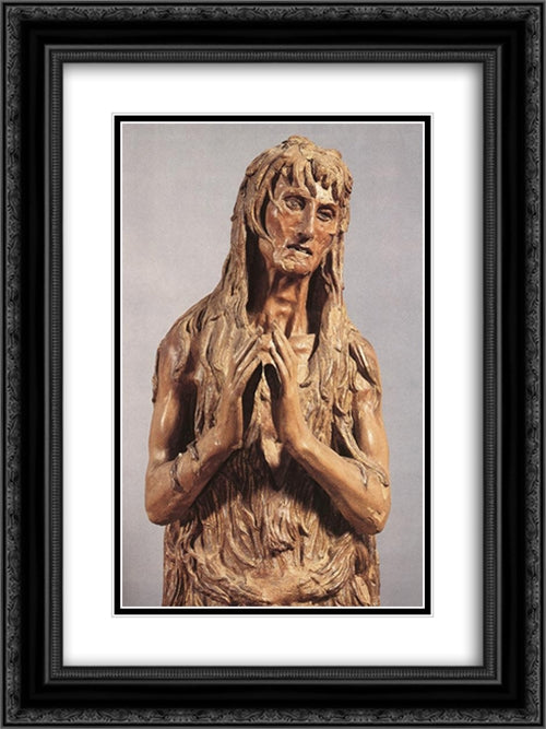 St Mary Magdalen ' detail 18x24 Black Ornate Wood Framed Art Print Poster with Double Matting by Donatello