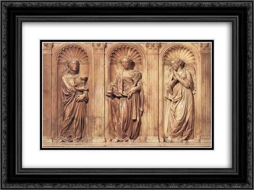 Funeral Monument to John XXIII (detail) 24x18 Black Ornate Wood Framed Art Print Poster with Double Matting by Donatello