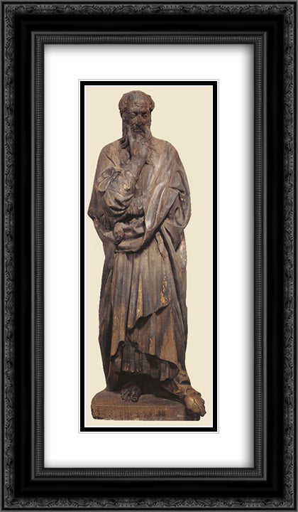 Bearded Prophet 14x24 Black Ornate Wood Framed Art Print Poster with Double Matting by Donatello