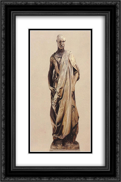 Prophet Habakkuk 16x24 Black Ornate Wood Framed Art Print Poster with Double Matting by Donatello