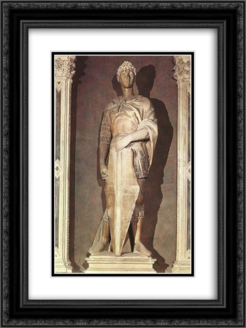 St George 18x24 Black Ornate Wood Framed Art Print Poster with Double Matting by Donatello