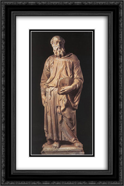 St Mark 16x24 Black Ornate Wood Framed Art Print Poster with Double Matting by Donatello