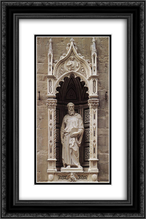 St Mark 16x24 Black Ornate Wood Framed Art Print Poster with Double Matting by Donatello