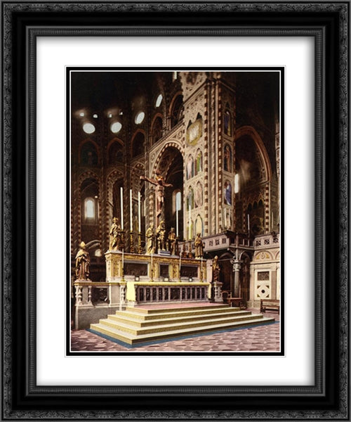 The High Altar of St Anthony 20x24 Black Ornate Wood Framed Art Print Poster with Double Matting by Donatello