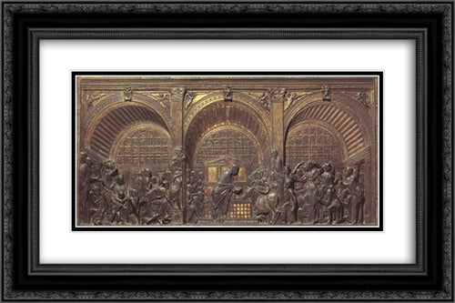 Miracle of the Ass 24x16 Black Ornate Wood Framed Art Print Poster with Double Matting by Donatello