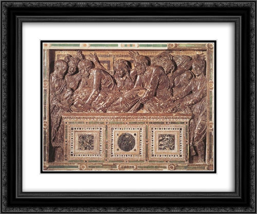 Entombment 24x20 Black Ornate Wood Framed Art Print Poster with Double Matting by Donatello