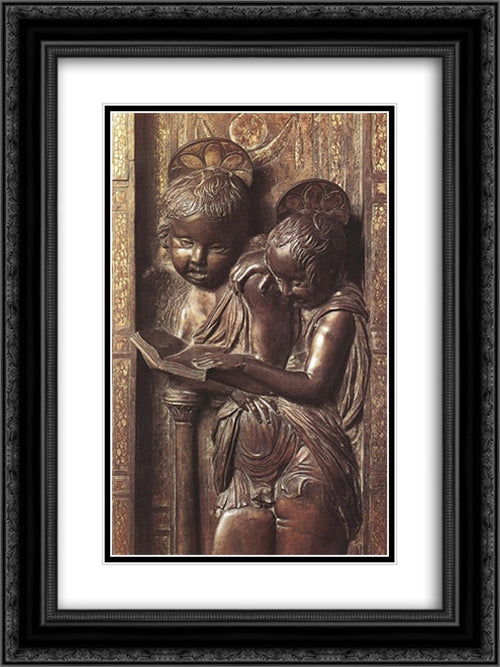 Musician Angels 18x24 Black Ornate Wood Framed Art Print Poster with Double Matting by Donatello