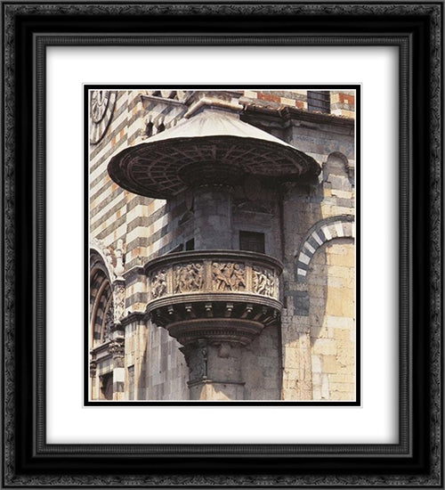 Pulpit 20x22 Black Ornate Wood Framed Art Print Poster with Double Matting by Donatello