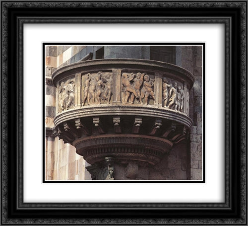 Pulpit 22x20 Black Ornate Wood Framed Art Print Poster with Double Matting by Donatello