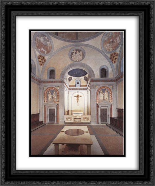 Old Sacristy 20x24 Black Ornate Wood Framed Art Print Poster with Double Matting by Donatello