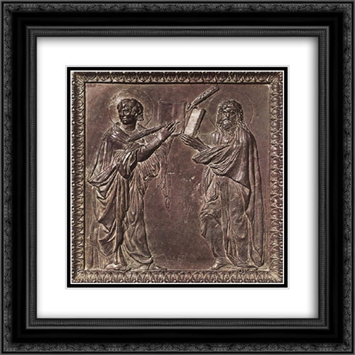 Panel of the door with the Martyrs 20x20 Black Ornate Wood Framed Art Print Poster with Double Matting by Donatello