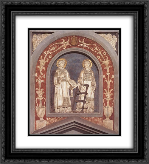 St Stephen and St Lawrence 20x22 Black Ornate Wood Framed Art Print Poster with Double Matting by Donatello