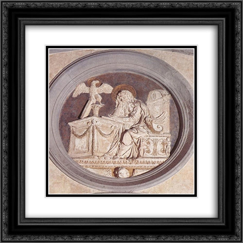 Evangelist John 20x20 Black Ornate Wood Framed Art Print Poster with Double Matting by Donatello