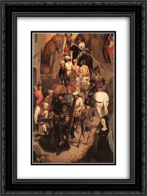 Scenes from the Passion of Christ [detail: 3] 18x24 Black Ornate Wood Framed Art Print Poster with Double Matting by Memling, Hans
