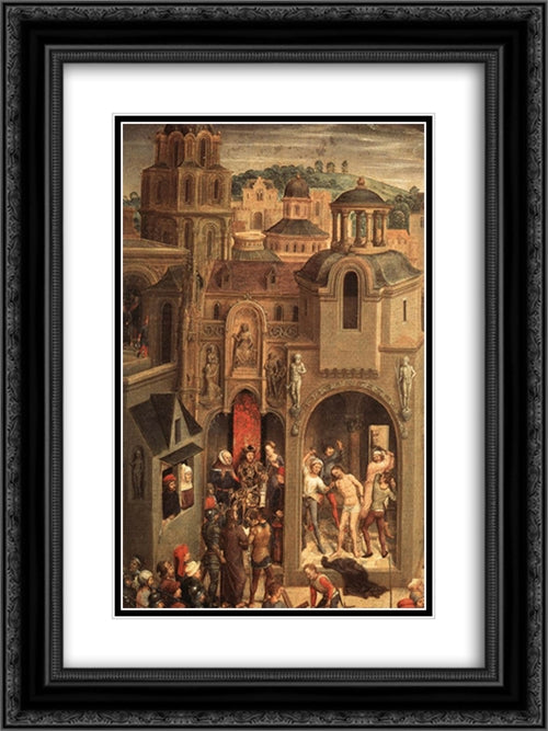 Scenes from the Passion of Christ [detail: 4] 18x24 Black Ornate Wood Framed Art Print Poster with Double Matting by Memling, Hans