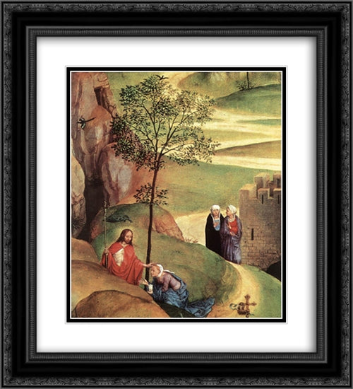 Advent and Triumph of Christ [detail: 2] 20x22 Black Ornate Wood Framed Art Print Poster with Double Matting by Memling, Hans