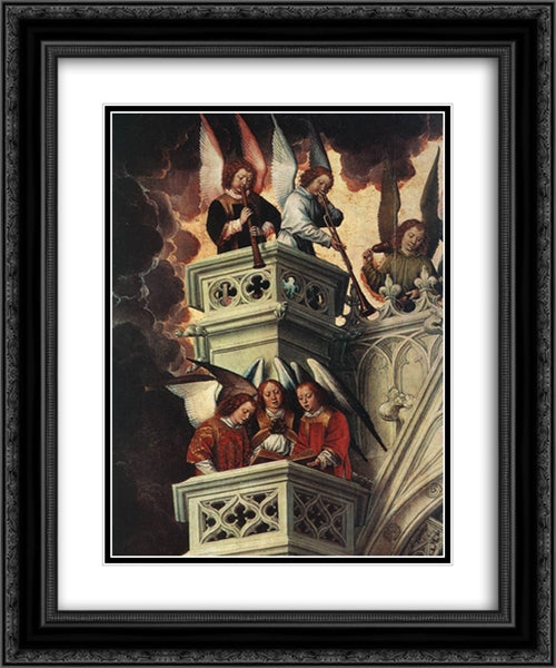 Last Judgment Triptych [detail: 3] 20x24 Black Ornate Wood Framed Art Print Poster with Double Matting by Memling, Hans
