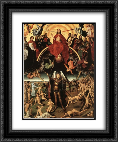 Last Judgment Triptych [detail: 4] 20x24 Black Ornate Wood Framed Art Print Poster with Double Matting by Memling, Hans