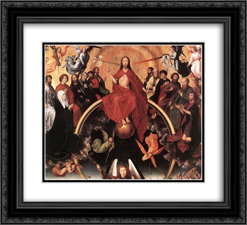 Last Judgment Triptych [detail: 5] 22x20 Black Ornate Wood Framed Art Print Poster with Double Matting by Memling, Hans