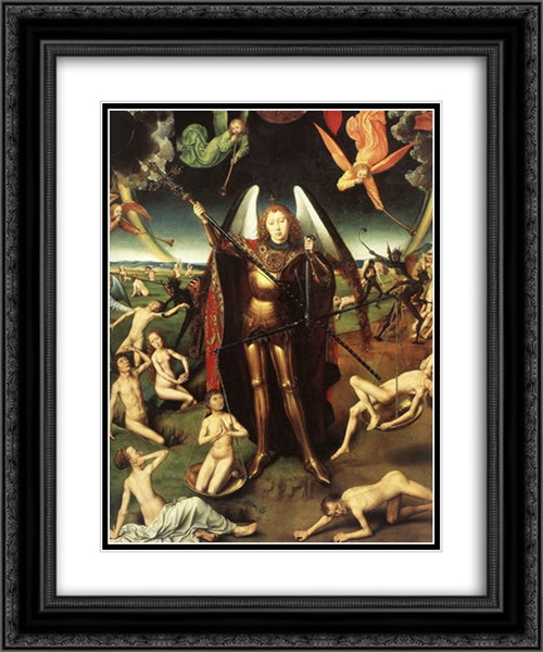 Last Judgment Triptych [detail: 7] 20x24 Black Ornate Wood Framed Art Print Poster with Double Matting by Memling, Hans
