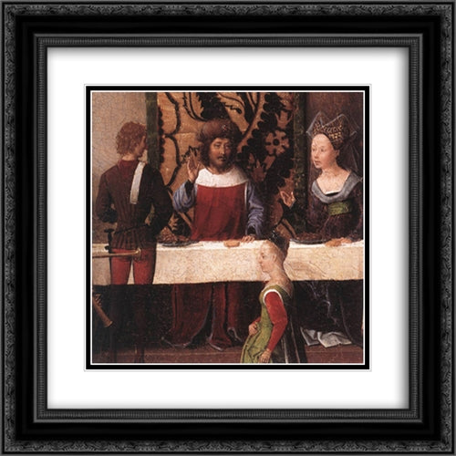 St John Altarpiece [detail: 5, left wing] 20x20 Black Ornate Wood Framed Art Print Poster with Double Matting by Memling, Hans