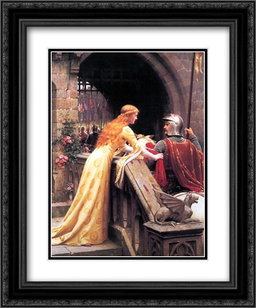 God Speed! 20x24 Black Ornate Wood Framed Art Print Poster with Double Matting by Leighton, Edmund Blair