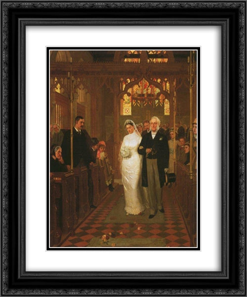 Till Death Us Do Part' 20x24 Black Ornate Wood Framed Art Print Poster with Double Matting by Leighton, Edmund Blair