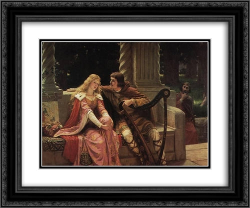 The End of The Song 24x20 Black Ornate Wood Framed Art Print Poster with Double Matting by Leighton, Edmund Blair