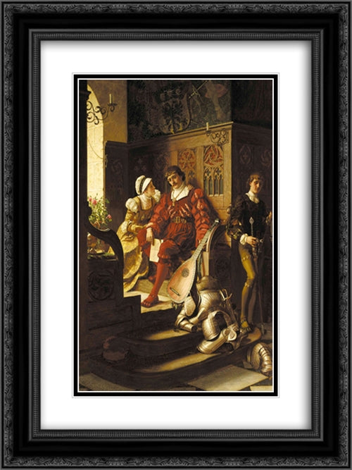 Duty 18x24 Black Ornate Wood Framed Art Print Poster with Double Matting by Leighton, Edmund Blair