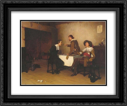 The Prisoner 24x20 Black Ornate Wood Framed Art Print Poster with Double Matting by Leighton, Edmund Blair