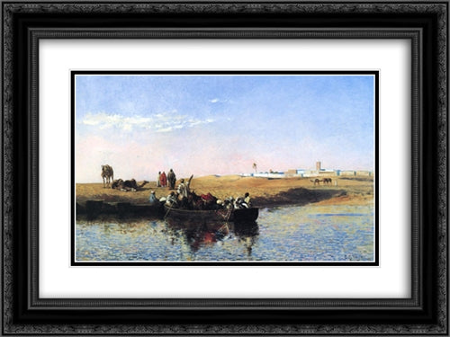 Scene at Sale, Morocco 24x18 Black Ornate Wood Framed Art Print Poster with Double Matting by Weeks, Edwin Lord