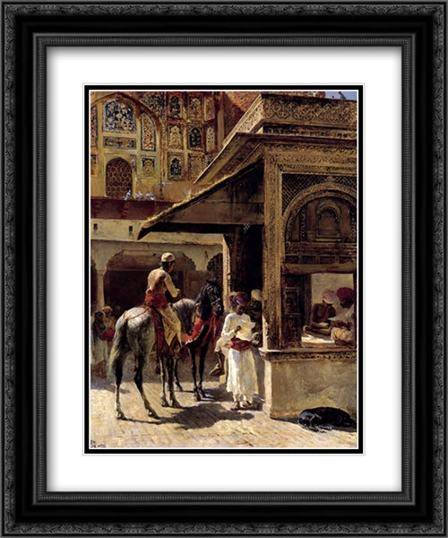 Street Scene In India 20x24 Black Ornate Wood Framed Art Print Poster with Double Matting by Weeks, Edwin Lord