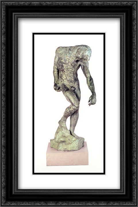 The Shade 16x24 Black Ornate Wood Framed Art Print Poster with Double Matting by Rodin, Auguste