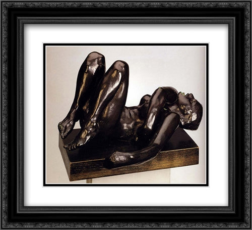 The Sinner 22x20 Black Ornate Wood Framed Art Print Poster with Double Matting by Rodin, Auguste