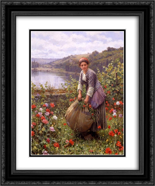 The Grass Cutter 20x24 Black Ornate Wood Framed Art Print Poster with Double Matting by Knight, Daniel Ridgway