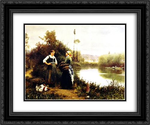 On the Way to Market 24x20 Black Ornate Wood Framed Art Print Poster with Double Matting by Knight, Daniel Ridgway