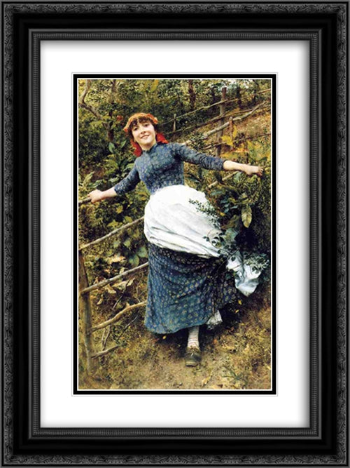 A Summer's Folly 18x24 Black Ornate Wood Framed Art Print Poster with Double Matting by Knight, Daniel Ridgway